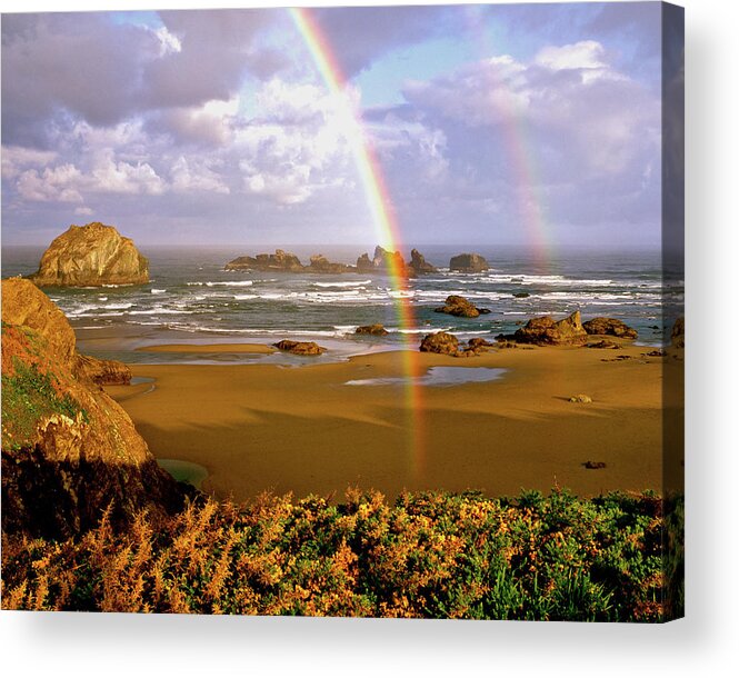 Bandon Beach Acrylic Print featuring the photograph Somewhere Over The Rainbow by Ed Riche