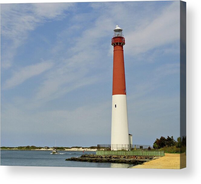 Barnegat Lighthouse Acrylic Print featuring the photograph Barnegat Lighthouse - Jersey Shore by Angie Tirado