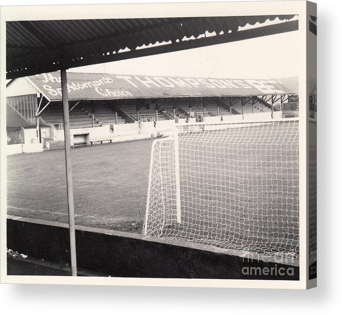  Acrylic Print featuring the photograph Barrow - Holker Street - Main Stand 1 - September 1964 by Legendary Football Grounds