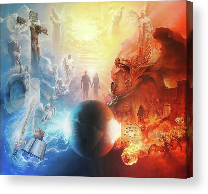 Danny Hahlbohm Acrylic Print featuring the painting Battle for the Soul by Danny Hahlbohm