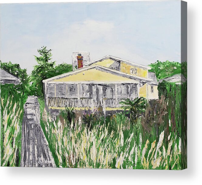 North Carolina Beach House Acrylic Print featuring the painting Beach House by Ken Wood