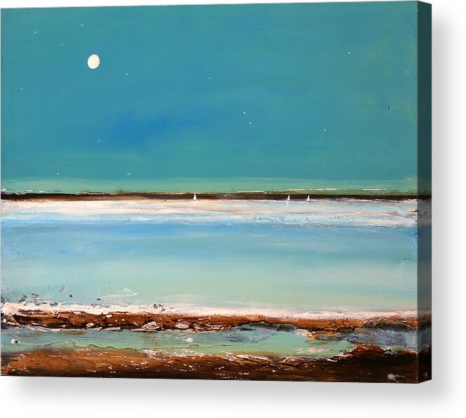 Minimalist Art Acrylic Print featuring the painting Beach Textures by Toni Grote