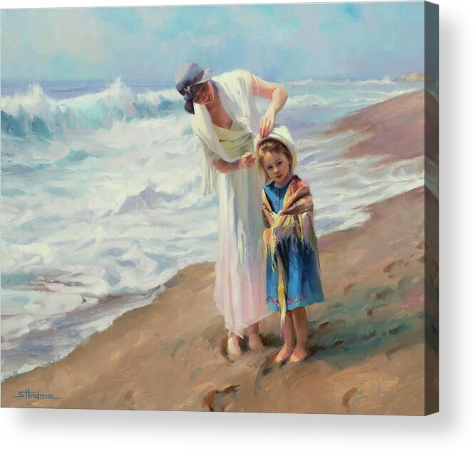 Beach Acrylic Print featuring the painting Beachside diversions by Steve Henderson