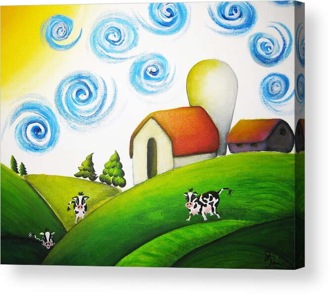 Farm Acrylic Print featuring the painting Before They Bulldoze It by Oiyee At Oystudio