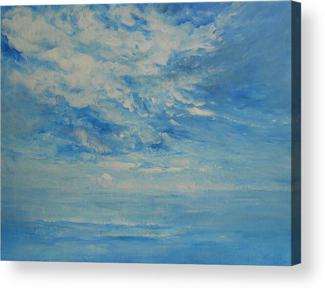 Skyscape Acrylic Print featuring the painting Behind All Clouds by Jane See