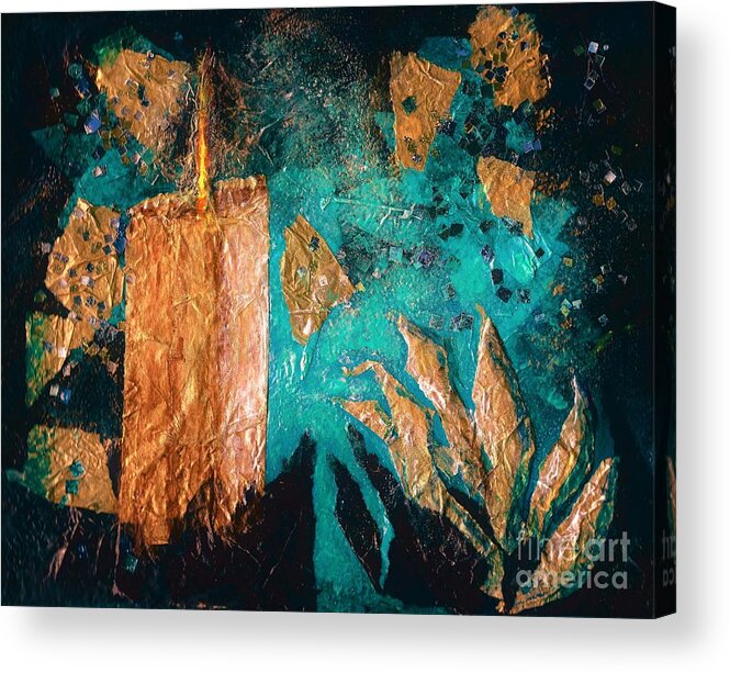 #thegoodwitch #bellbookandcandle #abstract #modern #contemporary #allisonconstantino #art Acrylic Print featuring the painting Bell, Book and Candle by Allison Constantino