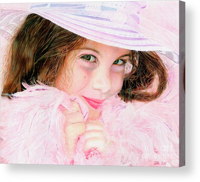 Cute Girl Acrylic Print featuring the painting Boa Baby by Peter Piatt