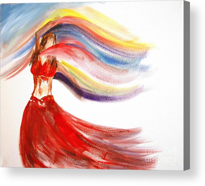 Belly Dancers Acrylic Print featuring the painting Belly Dancer 2 by Julie Lueders 