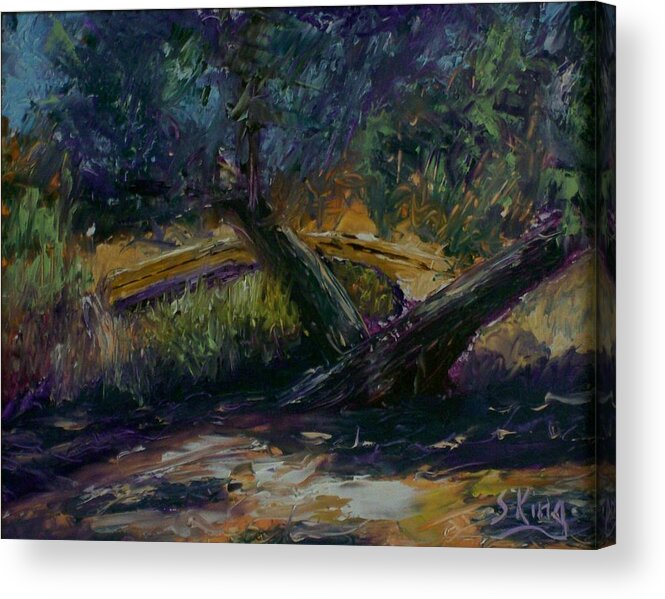 Landscape Acrylic Print featuring the painting Bent Tree by Stephen King