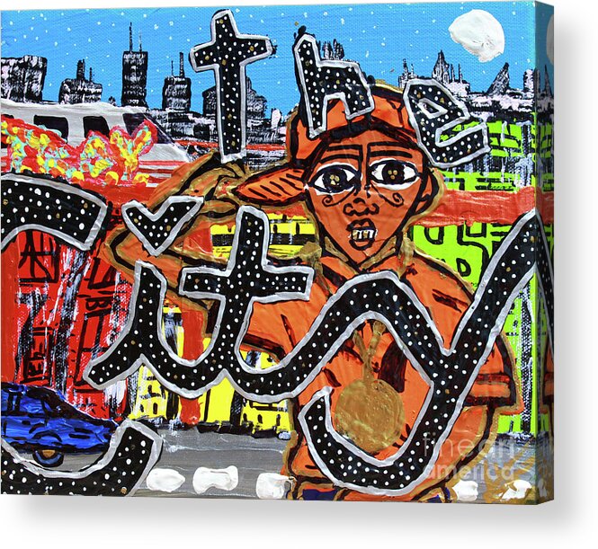  Acrylic Print featuring the painting Big Cities by Odalo Wasikhongo