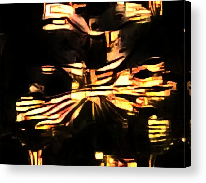 Black Gold Acrylic Print featuring the pastel Black Gold by Brenae Cochran