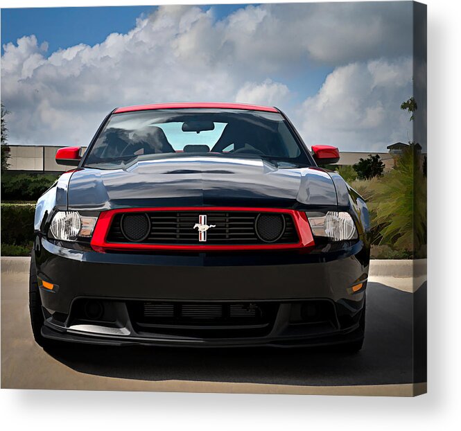 Mustang Acrylic Print featuring the digital art Black Stallion by Douglas Pittman