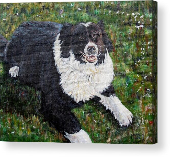 Dog Acrylic Print featuring the painting Blackie by Marilyn McNish
