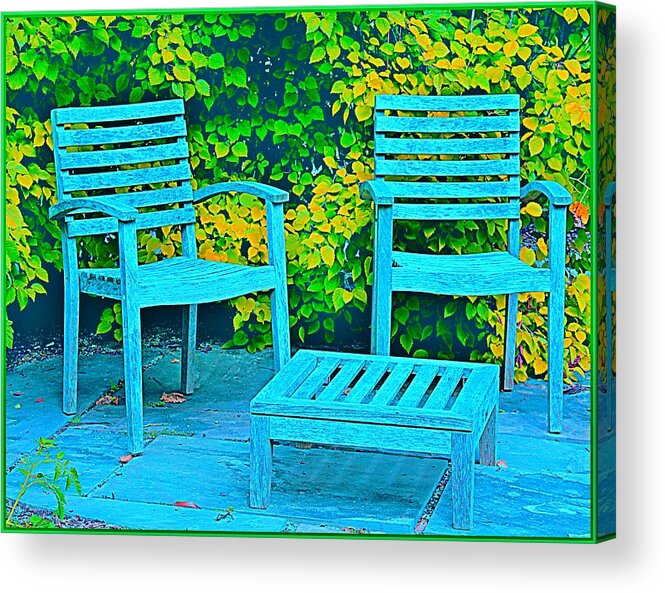 Chairs Acrylic Print featuring the photograph Blue Chairs by Mindy Newman