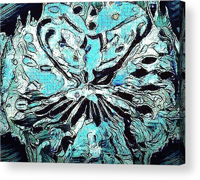 Blue Ice Acrylic Print featuring the drawing Blue Ice by Brenae Cochran