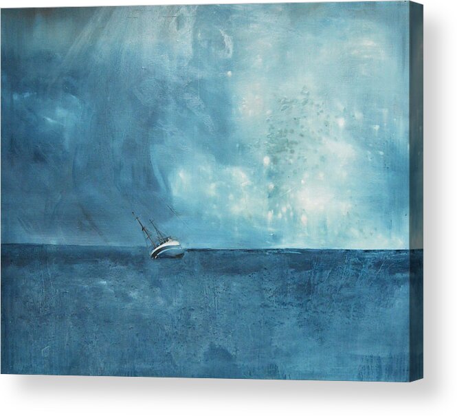 Seascape Acrylic Print featuring the painting Blue by Krista Bros
