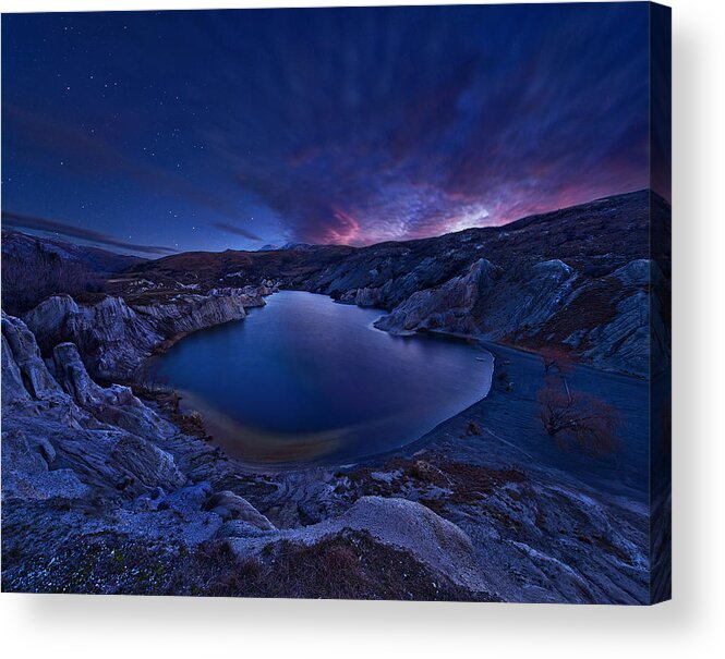 Mountains Acrylic Print featuring the photograph Blue Lake by Yan Zhang