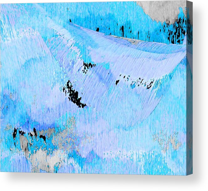 Water Acrylic Print featuring the digital art Blue Water Wet Sand by Stephanie Grant