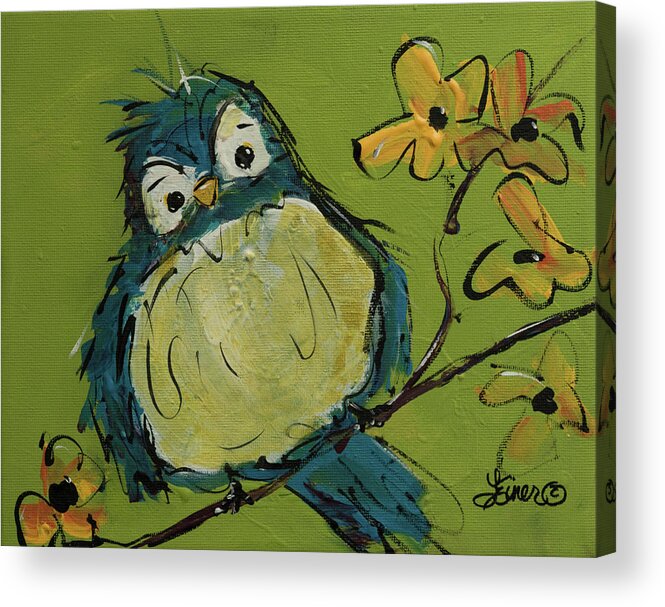 Bird Acrylic Print featuring the painting Bluebird of Happiness by Terri Einer
