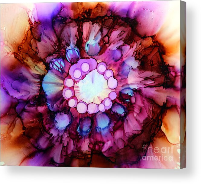 Floral Acrylic Print featuring the painting Blurred by Beth Kluth