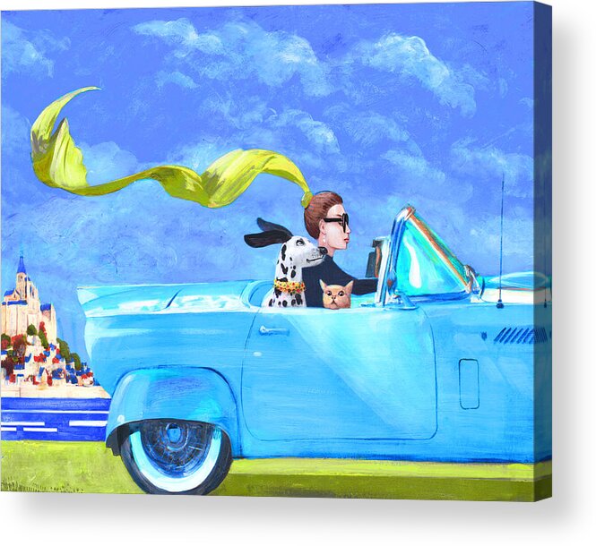 Landscape Acrylic Print featuring the painting Bon voyage by Victoria Fomina