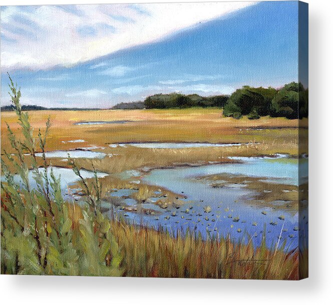 Marsh Acrylic Print featuring the painting Botany Bay by Todd Baxter
