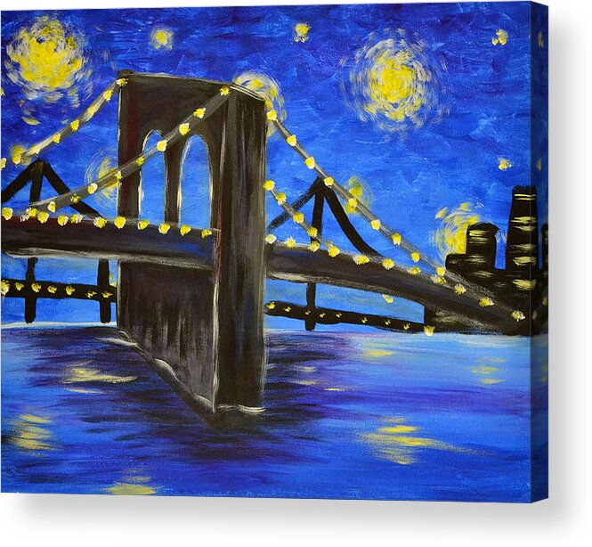Nyc Acrylic Print featuring the painting Brooklyn Bridge by Eric Danielson