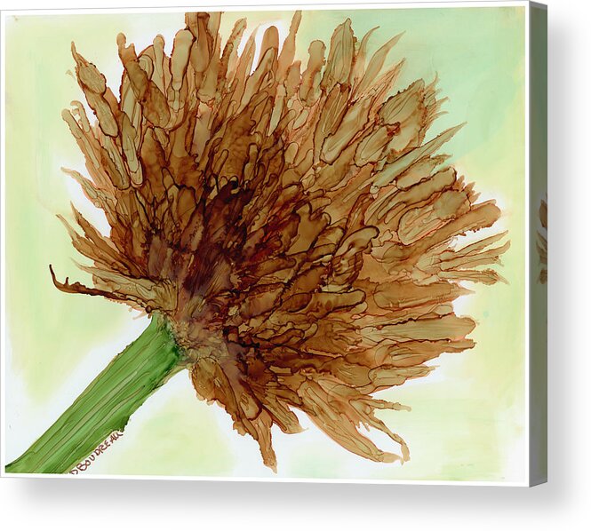 Brown Abstract Flower Acrylic Print featuring the painting Brown Abstract by Debora Boudreau