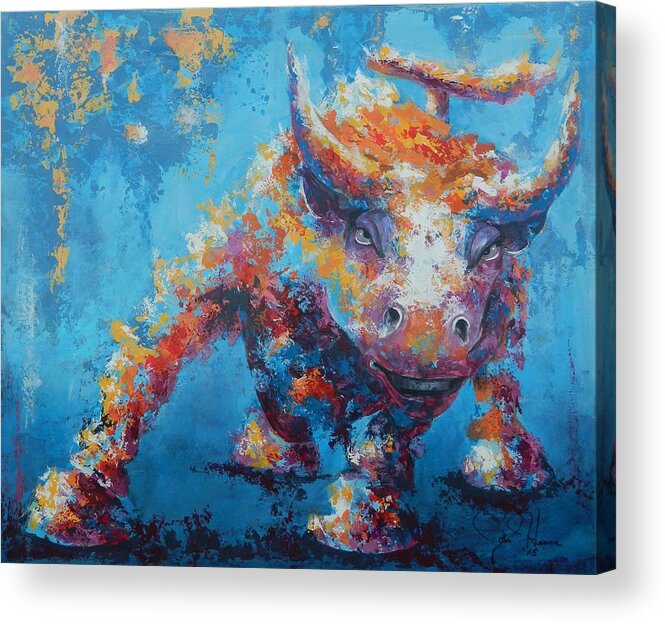 Abstract Acrylic Print featuring the painting Bull Market X by John Henne