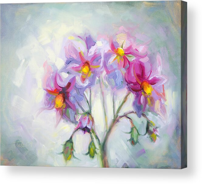 Pink Acrylic Print featuring the painting Buried Treasure by Talya Johnson
