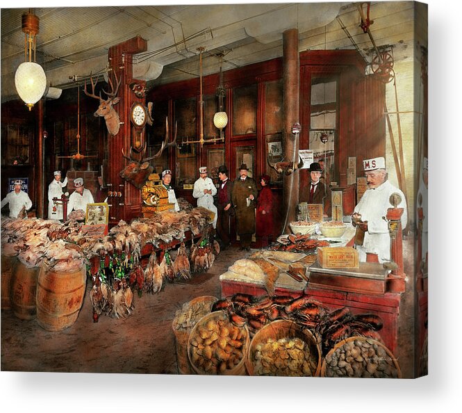 Game Acrylic Print featuring the photograph Butcher - The game center 1895 by Mike Savad