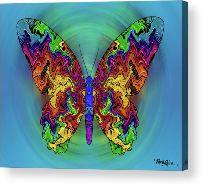 Butterfly Acrylic Print featuring the digital art Butterfly Dreams #025 by Barbara Tristan