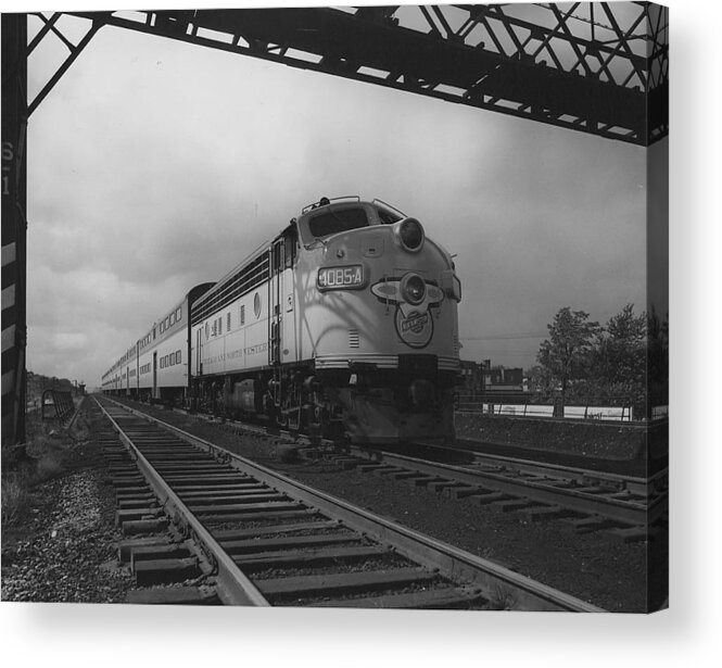 Passenger Cars Acrylic Print featuring the photograph Locomotive 4085A - 1959 by Chicago and North Western Historical Society