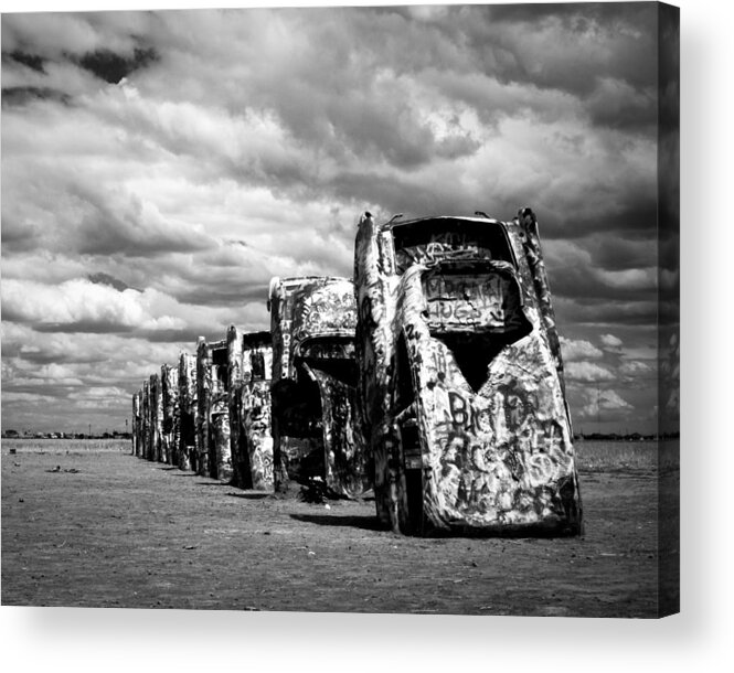 New Mexico Acrylic Print featuring the photograph Cadillac Ranch by Sonja Quintero