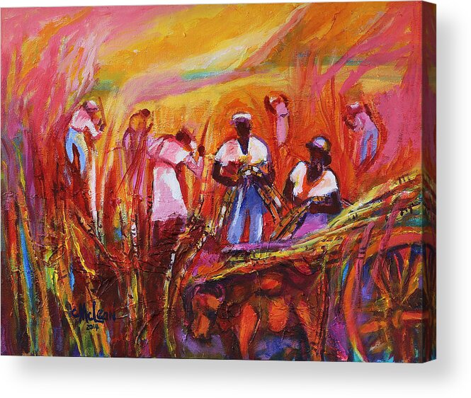 Cane Harvest Acrylic Print featuring the painting Cane Harvest by Cynthia McLean
