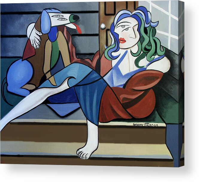 Can't Sleep Framed Prints Acrylic Print featuring the painting Can't Sleep by Anthony Falbo