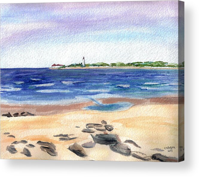 Cape May Acrylic Print featuring the painting Cape May Beach by Clara Sue Beym