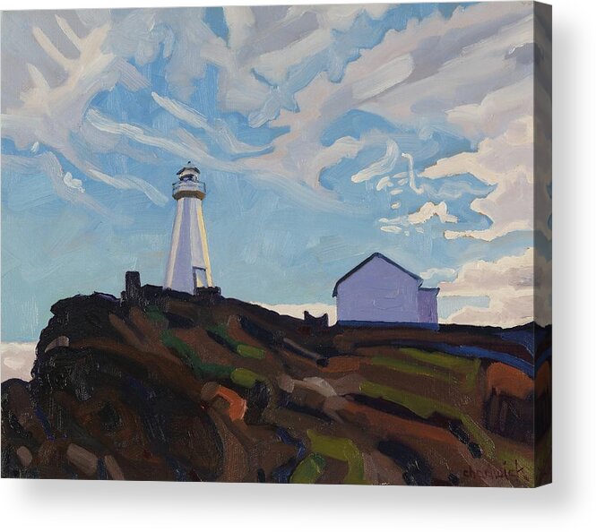 888 Acrylic Print featuring the painting Cape Spear Light by Phil Chadwick