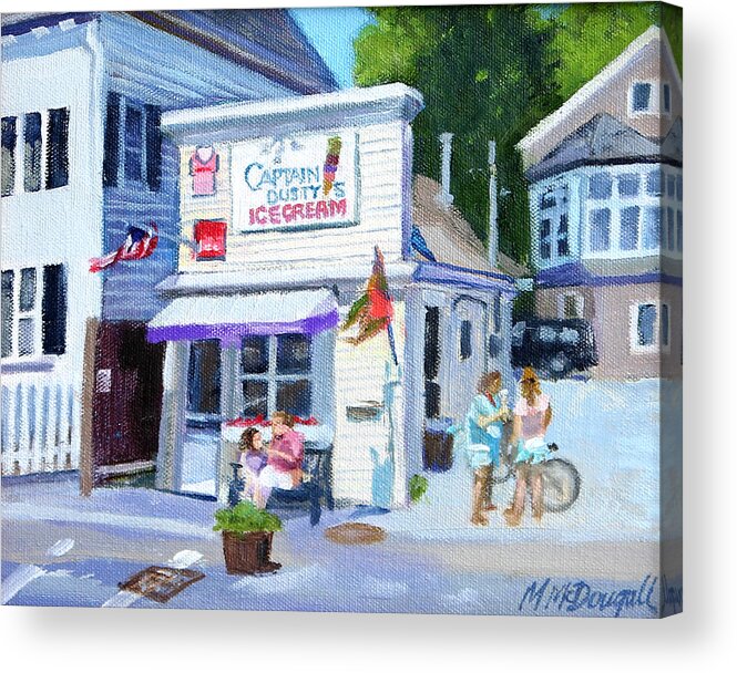 Ice Cream Shop Acrylic Print featuring the painting Capt. Dusty's Ice Cream by Michael McDougall