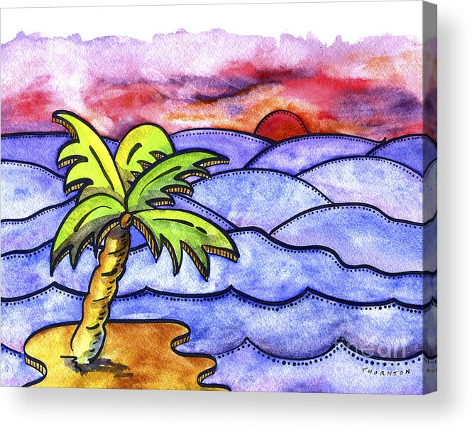 Palm Acrylic Print featuring the painting Rolling Seas by Diane Thornton