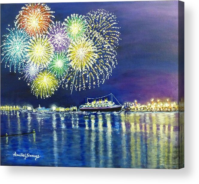 Celebrating Acrylic Print featuring the painting Celebrating in the LBC by Amelie Simmons