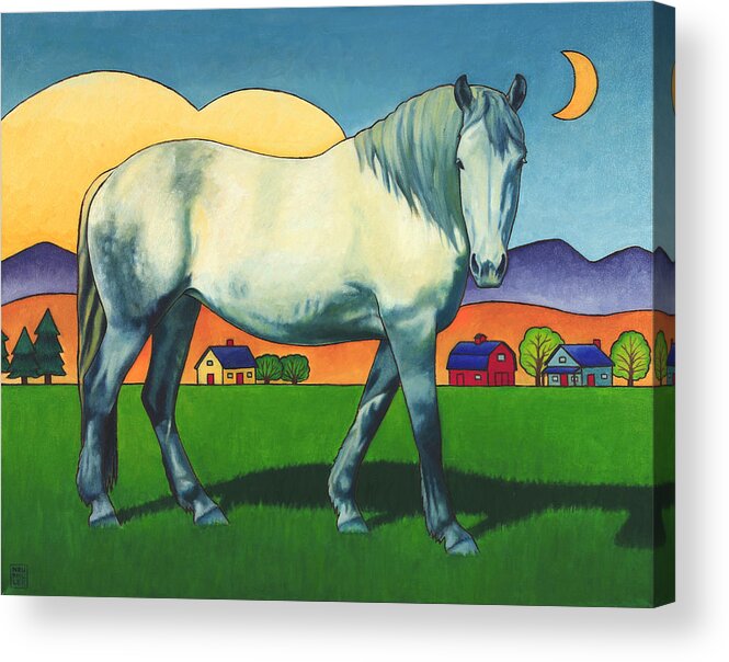 Horse Acrylic Print featuring the painting Charmeon by Stacey Neumiller
