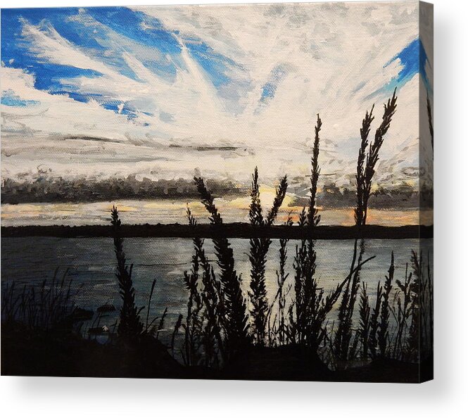 Sunset Acrylic Print featuring the painting Cheticamp Sunset by Betty-Anne McDonald