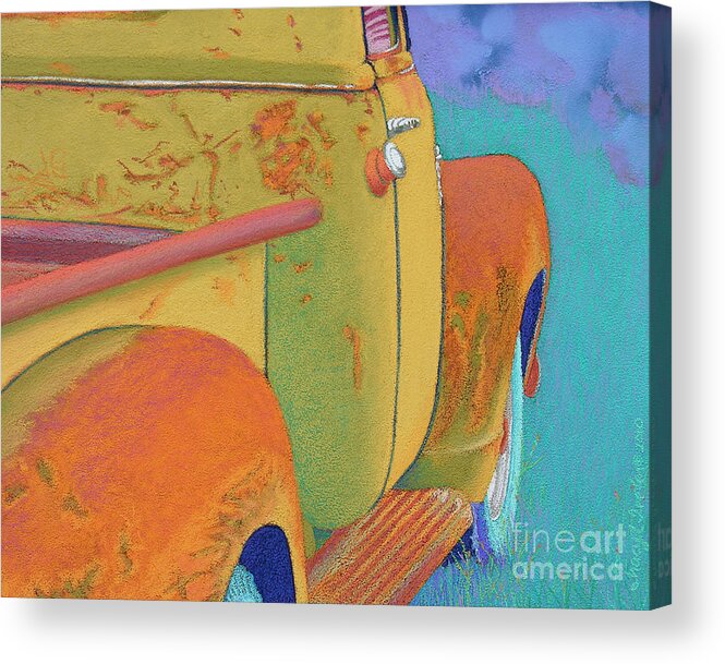 Truck Acrylic Print featuring the pastel Chevy Summer by Tracy L Teeter 
