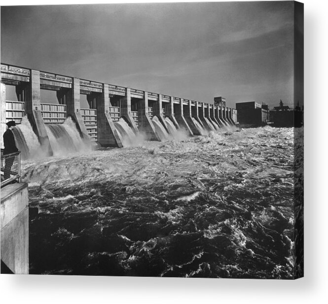 History Acrylic Print featuring the photograph Chickamauga Dam Spillway Was Built by Everett