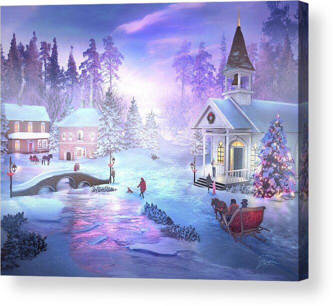 Christmas Acrylic Print featuring the mixed media Christmas Creek by Joel Payne