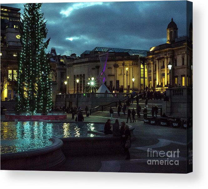 Merry Christmas Acrylic Print featuring the photograph Christmas In Trafalgar Square, London 2 by Perry Rodriguez