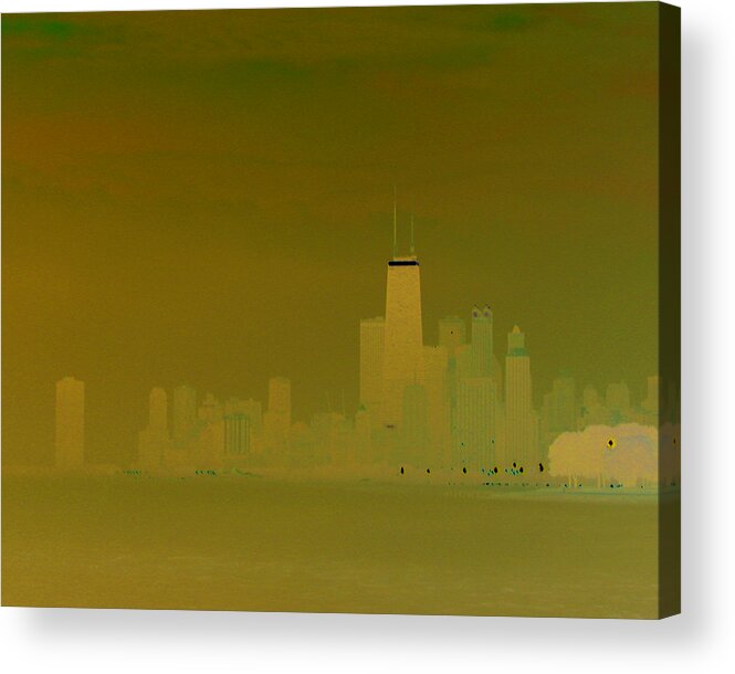 Chicago Acrylic Print featuring the photograph City in Purple by Laura Kinker
