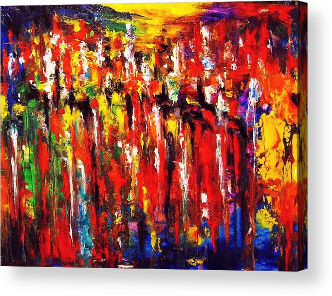 Energy Art Acrylic Print featuring the painting CITY. Series ColorScapes. by Helen Kagan