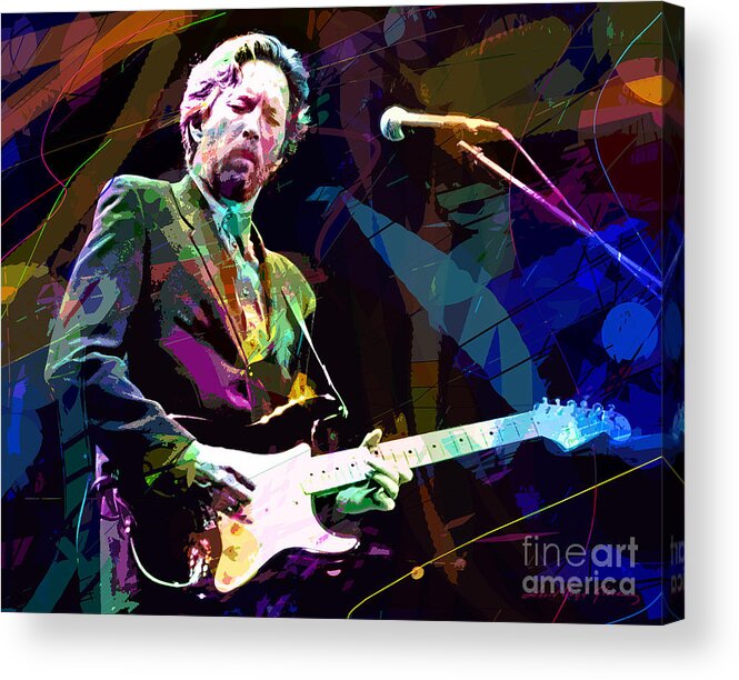 Eric Clapton Acrylic Print featuring the painting Clapton Live by David Lloyd Glover
